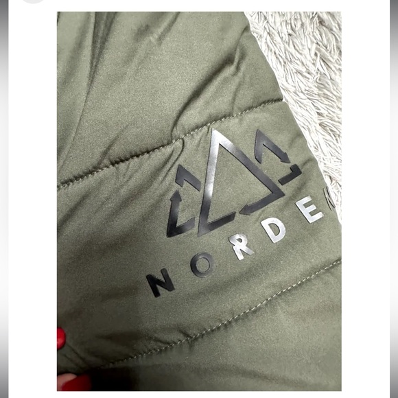 Norden reversible hooded parka jacket- black & army green size S - Picture 9 of 14